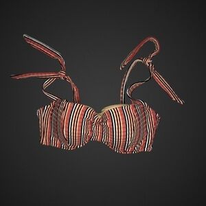 3/$20 Shade & Shore bikini striped bathing suit swim top 34c